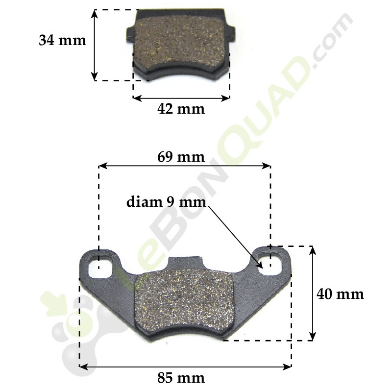 Plaquettes de frein 04110 de quad 110 et quad 125