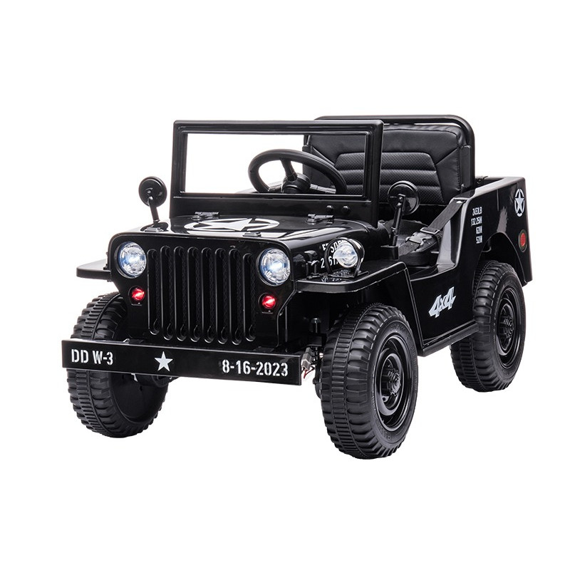 Voiture militaire enfant 12V 1 place électrique couleur noire