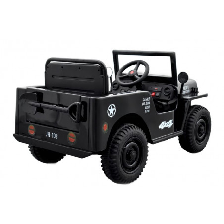 Véhicule électrique 12V pour enfant 1 place noir style militaire
