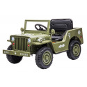 Voiture militaire enfant 12V 1 place électrique couleur verte