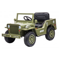 Voiture militaire enfant 12V 1 place électrique couleur verte