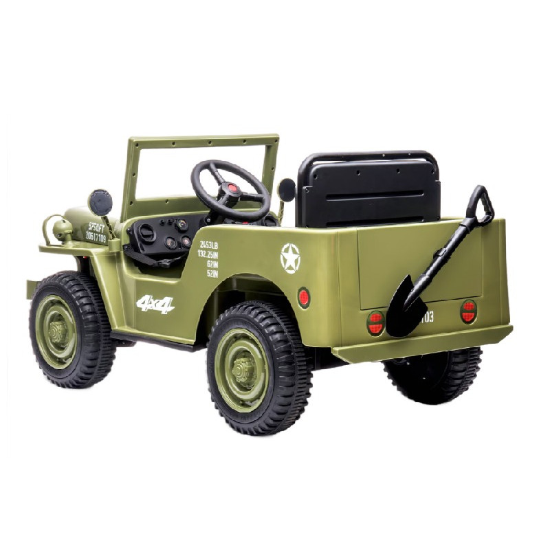 JEEP WILLYS enfant électrique 12V VERT 1 PLACE