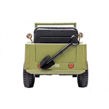 Petit 4x4 enfant électrique 12V 1 place vert classique style militaire