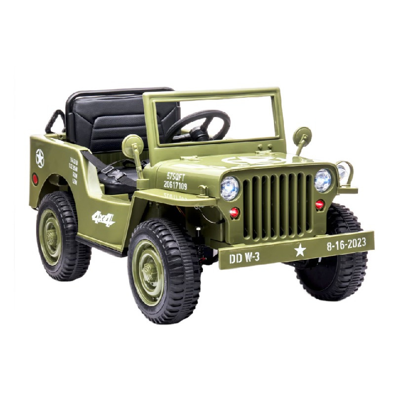 JEEP WILLYS enfant électrique 12V VERT 1 PLACE