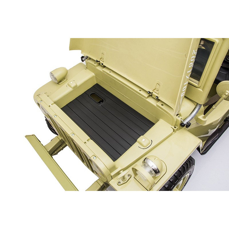 Véhicule militaire électrique enfant 3 places 24V couleur sable