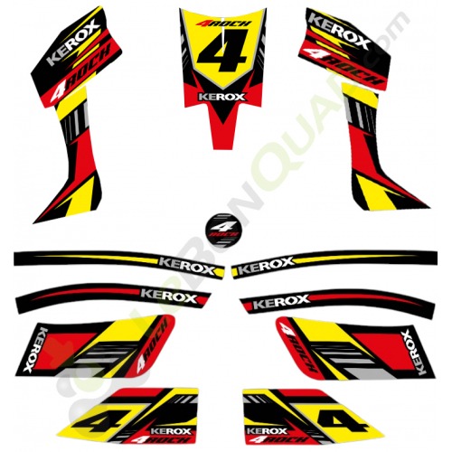 Kit décoration KEROX 4ROCK ROUGE de pocket quad
