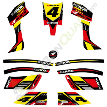 Kit décoration KEROX 4ROCK ROUGE de pocket quad