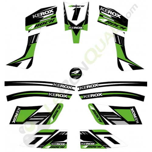 Kit décoration KEROX 4ROCK VERT de pocket quad Kit décoration KEROX 4ROCK VERT de pocket quad
