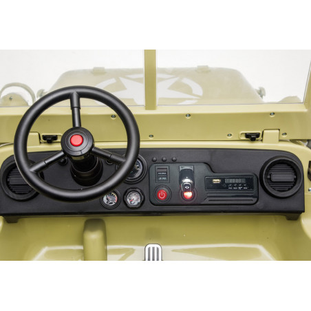 Voiture électrique 3 places pour enfant 24V teinte sable militaire