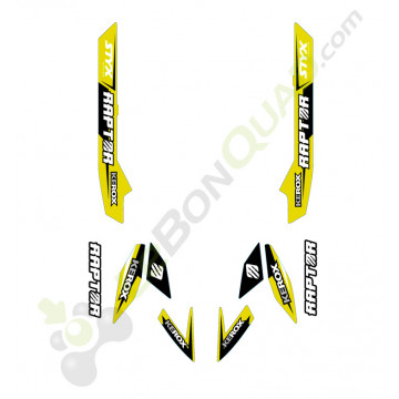 Kit décoration KEROX Raptor jaune quad enfant