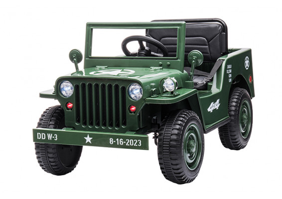 4X4 enfant électrique 12V VERT ARMÉ 1 PLACE