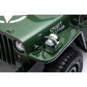Véhicule électrique 12V pour enfant 1 place couleur vert armé style militaire