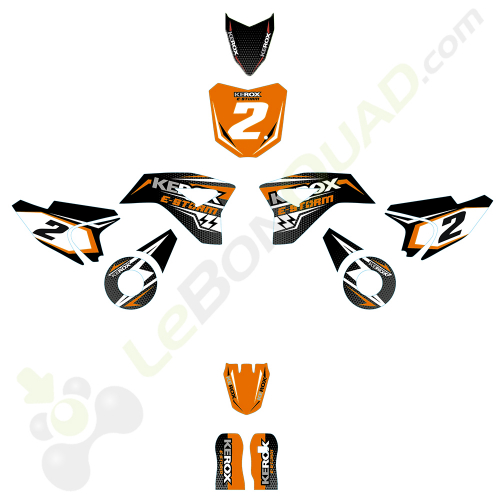 Kit décoration de moto electrique pour enfant KEROX E-STORM Orange