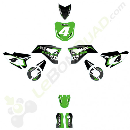 Kit décoration de moto electrique pour enfant KEROX E-STORM vert Kit décoration de moto electrique pour enfant KEROX E-STORM vert