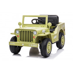 Voiture militaire enfant 12V 1 place électrique couleur sable