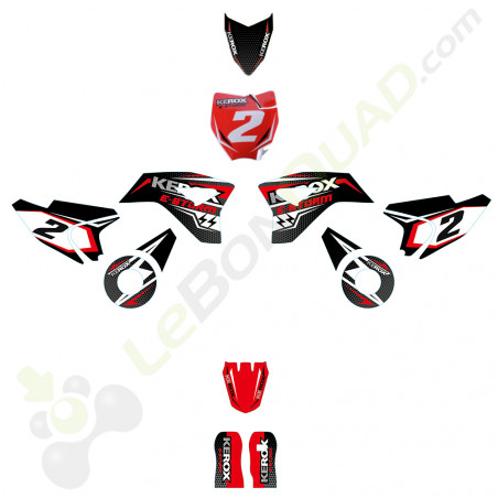 Kit décoration KEROX E-STORM rouge pour moto enfant