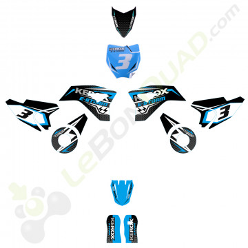 Kit décoration de moto electrique pour enfant KEROX E-STORM bleu