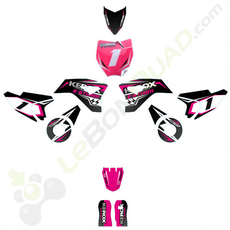 Kit décoration de moto electrique pour enfant KEROX E-STORM rose