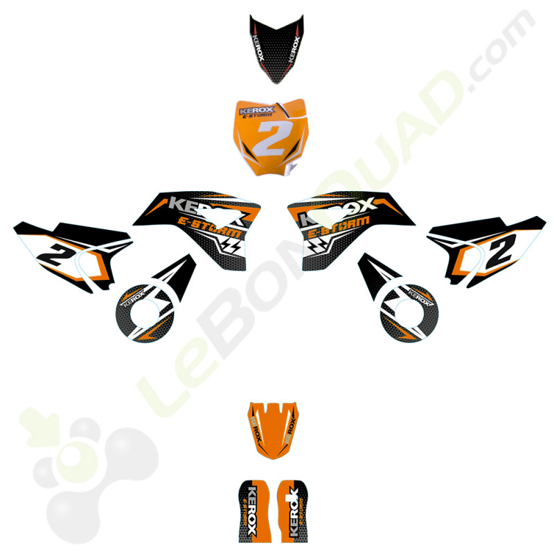 Kit décoration de moto electrique pour enfant KEROX E-STORM Orange