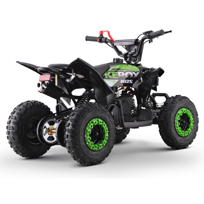 Quad pocket 50cc vert de chez KEROX, modèle NOS. Destiné aux enfants de 3-5 ans selon maturité et gabarit