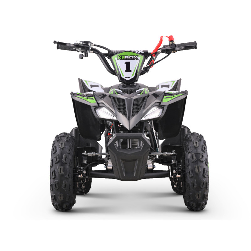 Pocket quad 50cc vert KEROX, gamme NOS pour enfants à partir de 3 ans selon leur gabarit et leur maturité.