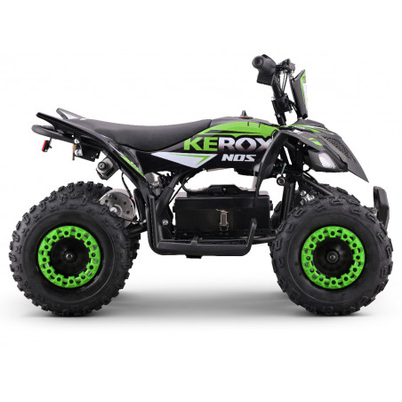 Pocket quad vert KEROX E-NOS 1000W avec châssis tubulaire et freins à disque avant et arrière