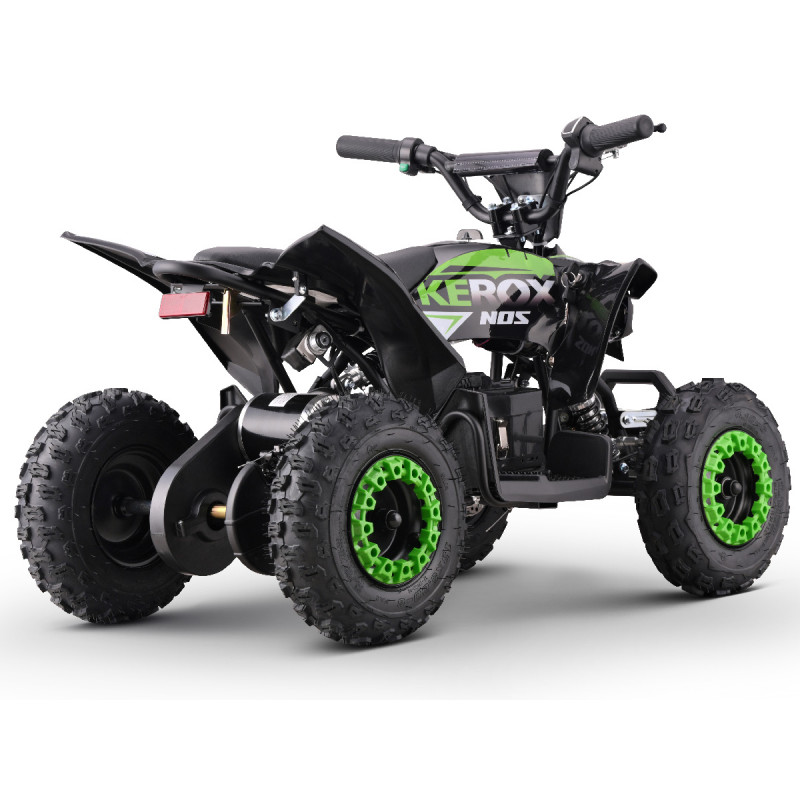 Mini quad électrique vert 1000W KEROX E-NOS pour enfant, autonomie 1 à 2 heures, hauteur de selle 50cm