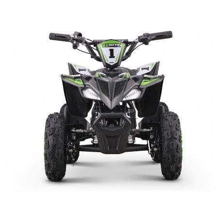 Pocket quad enfant KEROX vert compact 104x63x72cm, poids 40kg avec pneus tout-terrain 4.10-6 pouces