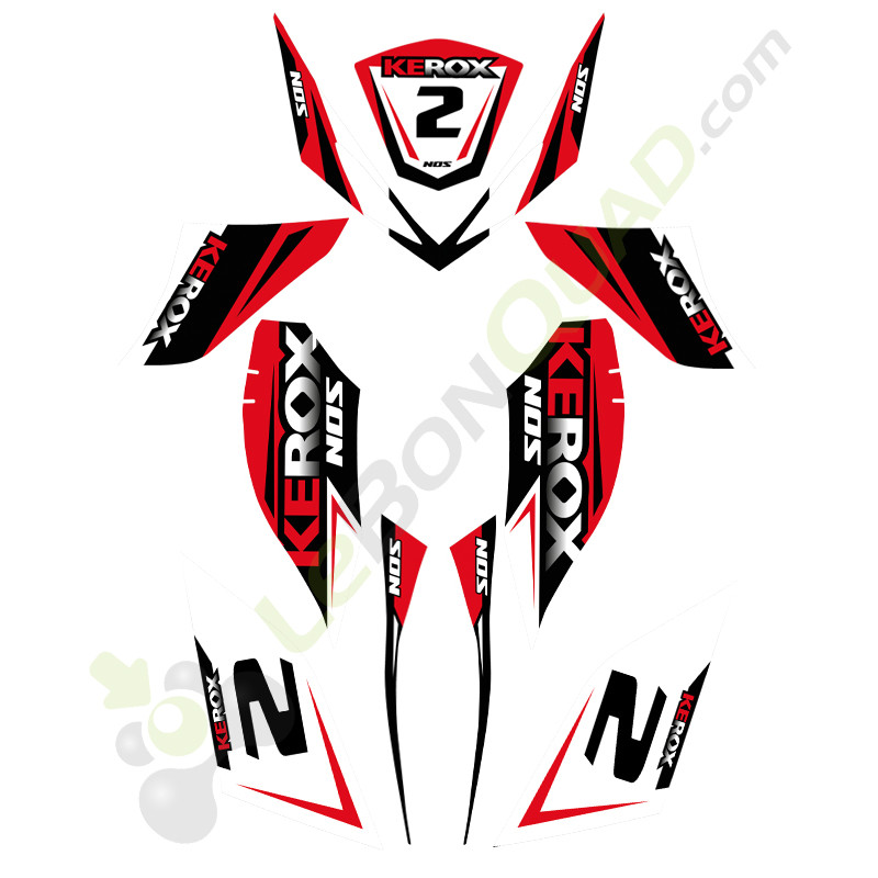 Kit déco rouge de pocket quad KEROX NOS 50cc et pocket électrique KEROX E-NOS