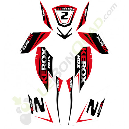 Kit déco rouge de pocket quad KEROX NOS 50cc et pocket électrique KEROX E-NOS