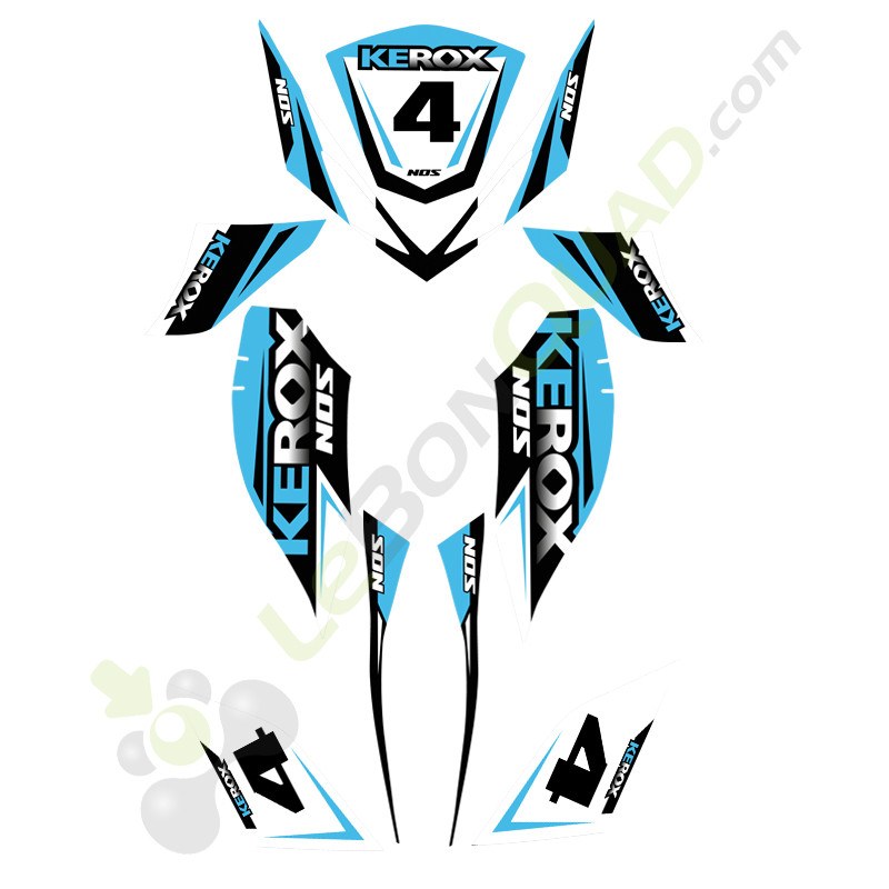 Kit déco bleu pour pocket quad 50cc NOS et quad pocket électrique E-NOS KEROX