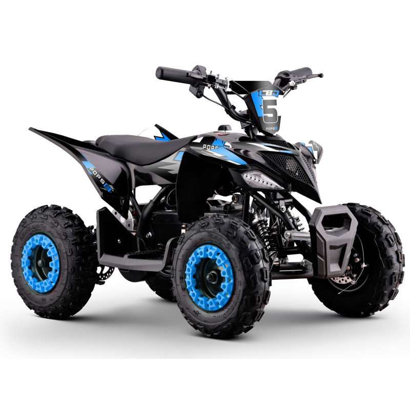 Pocket quad E-POPS bleu 1000W poignée gaz moto marche arrière intégrée