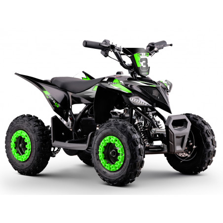Pocket quad vert électrique premiers pas bridage 8 kmh double frein disqu