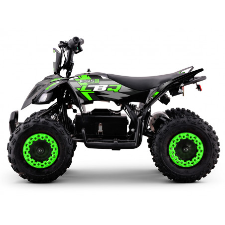 Mini quad électrique enfant 3 ans vert 1000W selle basse 50cm débutants