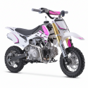 Moto enfant thermique 90cc ROSE de chez BASTOS BIKE, gamme BS MINI.