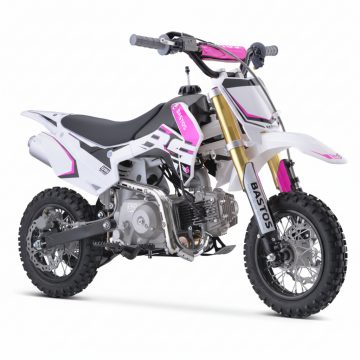 Moto enfant thermique 90cc ROSE de chez BASTOS BIKE, gamme BS MINI.