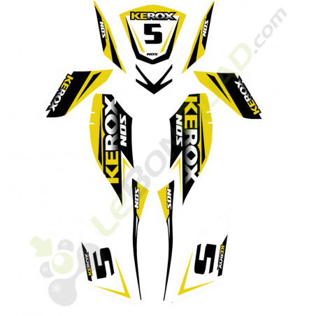 Kit décoration jaune pour pocket quad 50cc et quad pocket électrique NOS KEROX