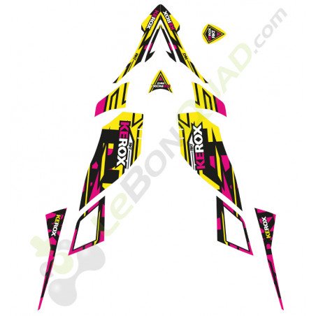 Kit déco rose-jaune pour quad enfant RKT KEROX et E-RKT KEROX