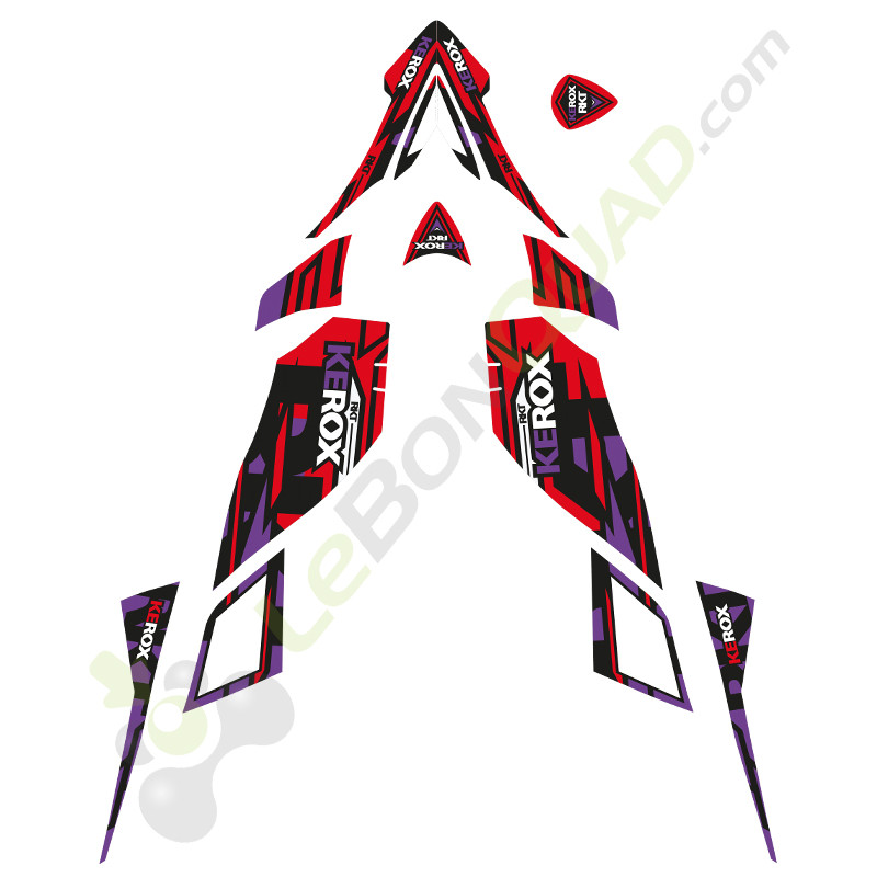 Kit déco rouge-violet pour quad enfant RKT KEROX et E-RKT KEROX