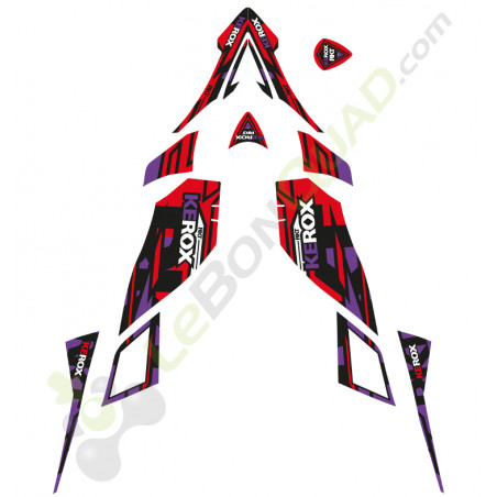 Kit déco rouge-violet pour quad enfant RKT KEROX et E-RKT KEROX