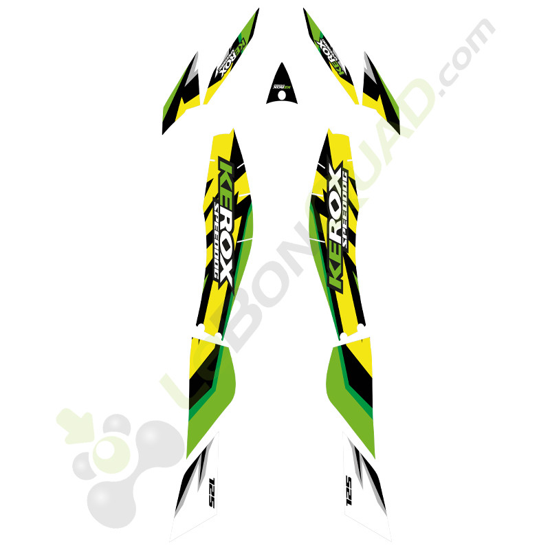 Kit déco VERT-JAUNE pour quad 125cc KEROX SPEEDDOG pour enfants