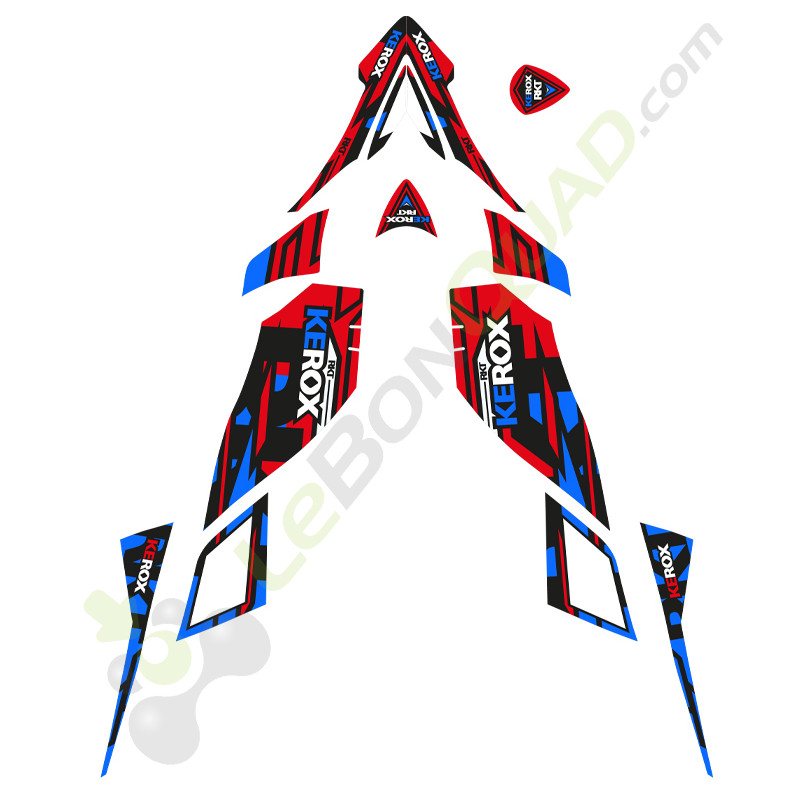 Kit déco rouge-bleu pour quad enfant RKT KEROX et E-RKT KEROX