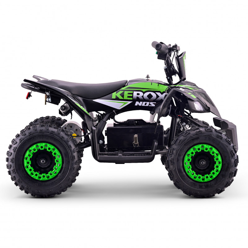 Pocket quad électrique 1000W KEROX E-NOS vert pour enfant avec suspension avant et arrière