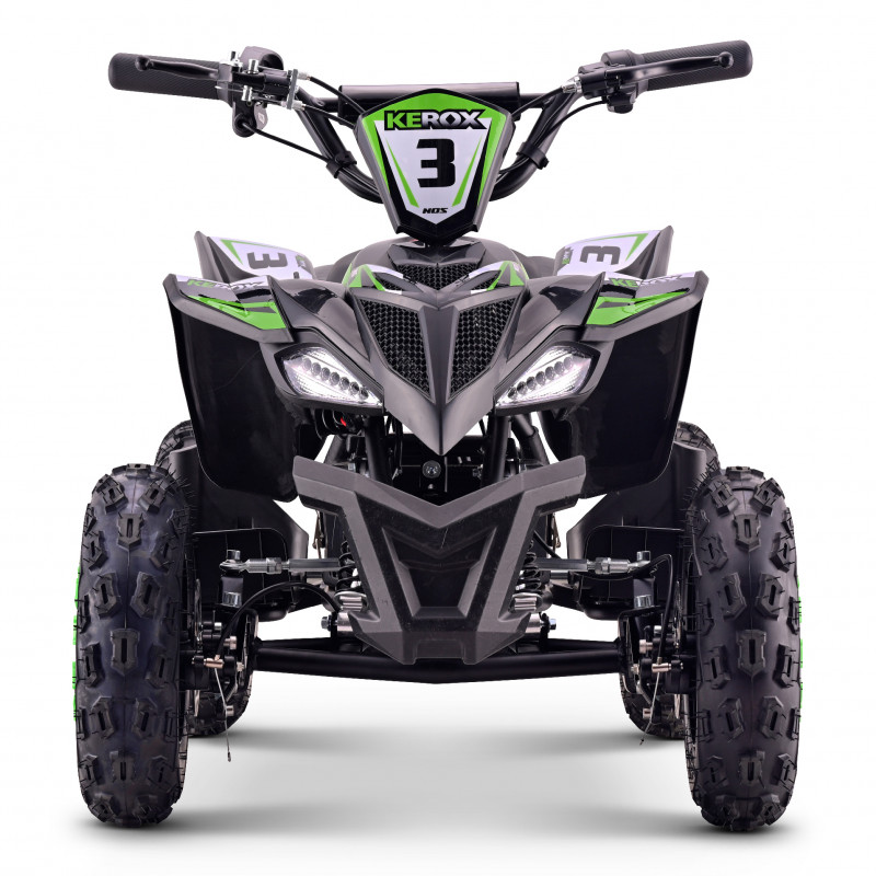 Pocket quad électrique 1000W KEROX E-NOS vert pour enfant avec suspension avant et arrière