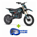 Moto enfant électrique 1400W LBQ E-BLAST BLEU + Masque enfant 100%