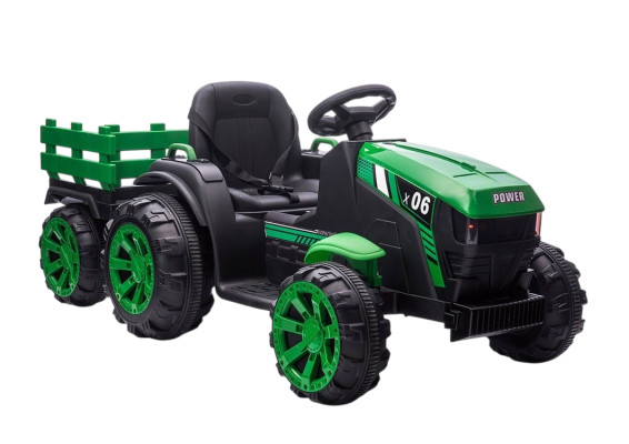 Voiture enfant électrique - TRACTEUR -  70W NOIR-VERT