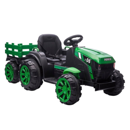 Voiture enfant électrique - TRACTEUR -  70W NOIR-VERT