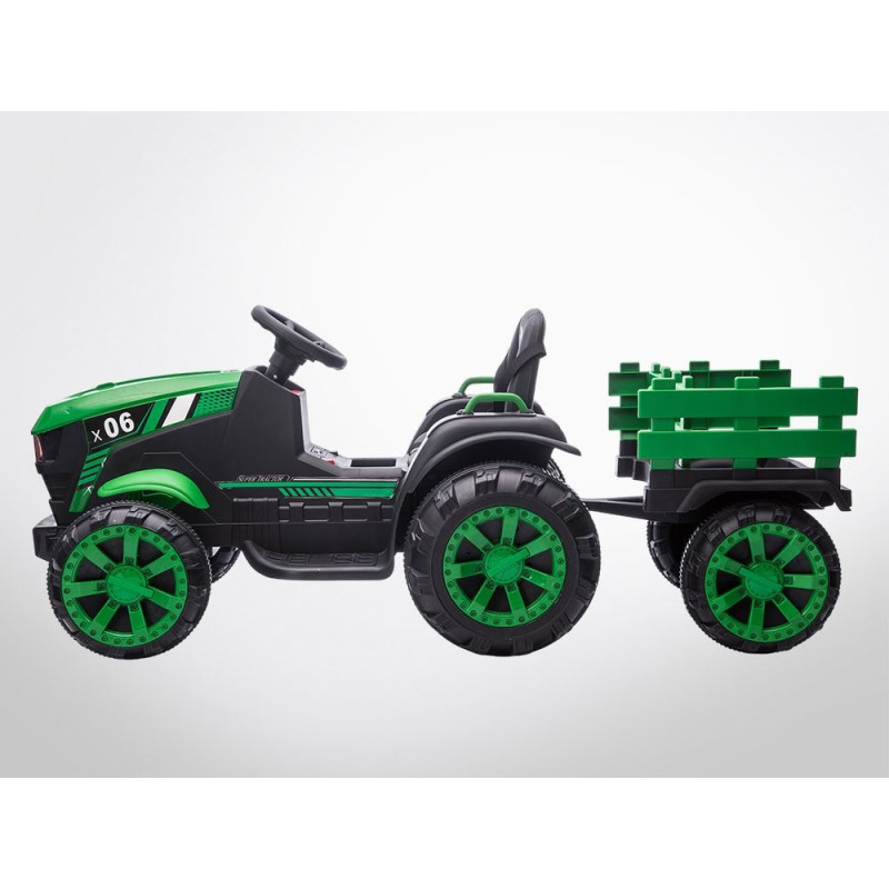 Voiture enfant électrique - TRACTEUR -  70W NOIR-VERT