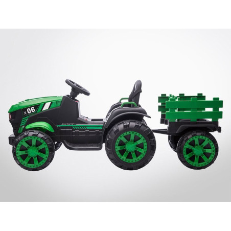 Voiture enfant électrique - TRACTEUR -  70W NOIR-VERT