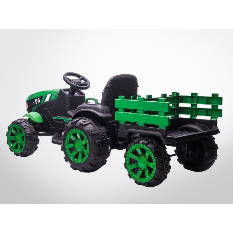 Voiture enfant électrique - TRACTEUR -  70W NOIR-VERT